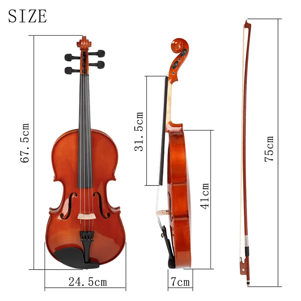 Viola 16 Inch Natural Solid Acoustic Viola Professional Performance Case Bow Shoulder Rest Cloth Music Instrument Accessories