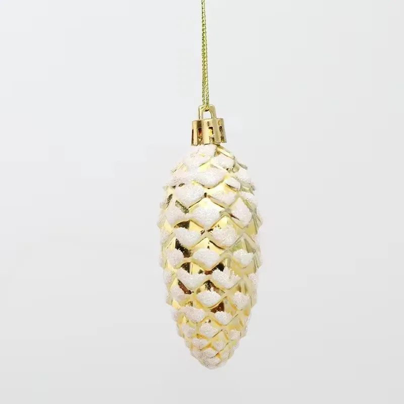 5Pcs Christmas Painted Pine Cone Balls Hanging Pendants Merry Christmas Tree Decoration for Home Xmas Ornament Gift 2024/2025