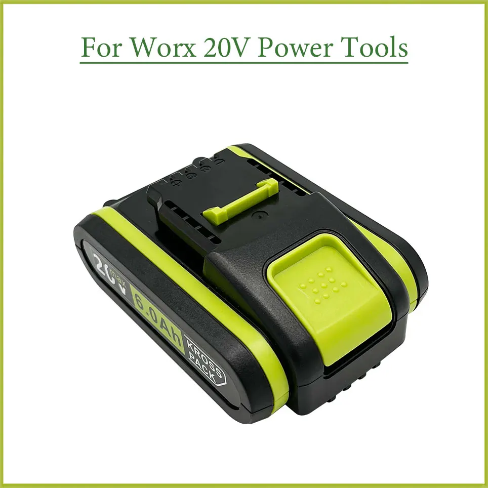 Imagem -03 - Bateria de Lítio Adequado para Worx Wa3551 Wa3553 Wx390 Wx176 Wx178 Wx386 Wx678 20v 6000 Mah