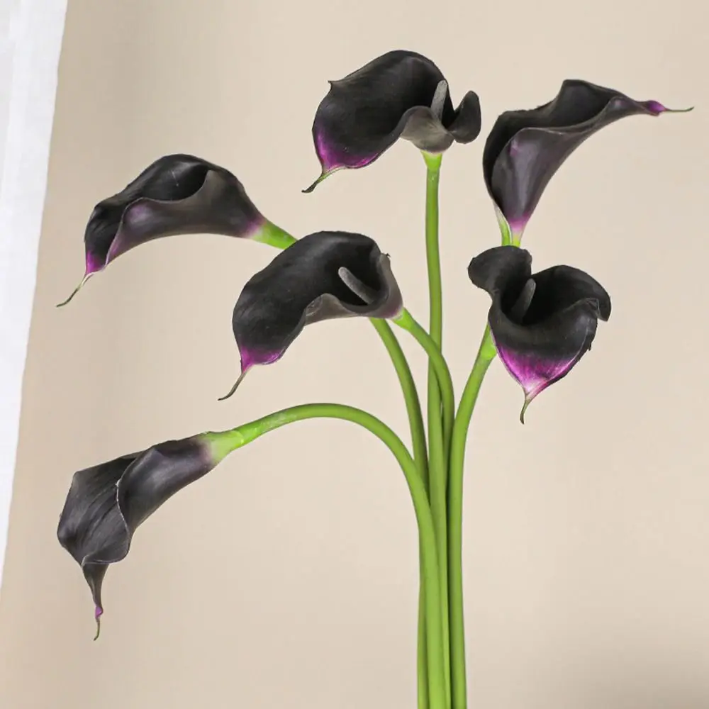 3 Piezas de Flores de Calla Artificiales de 50 cm, Hechas a Mano con EVA, Simulación de Flor de Taro Marino, Tacto Real, Ramo de Flores Artificiales para Decoración del Hogar y Sala de Estar