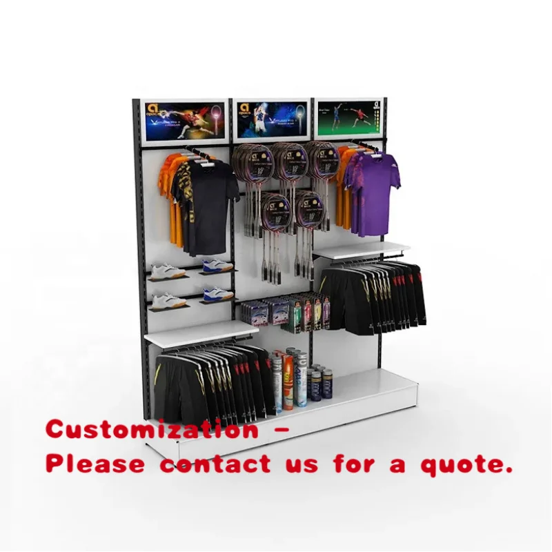 custom.Modern Retail Store Interior Design Clothes Shop Equipment Clothing Rack Display with Wood 6 Shelves Freestanding Easy As