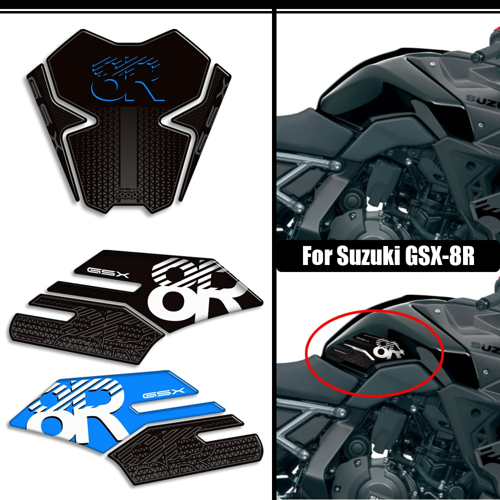 

2024 2025 Motorcycle Protector Tank Pad Side Grips Gas Fuel Oil Kit Knee Stickers Decals For Suzuki GSX-8R GSX 8R GSX8R