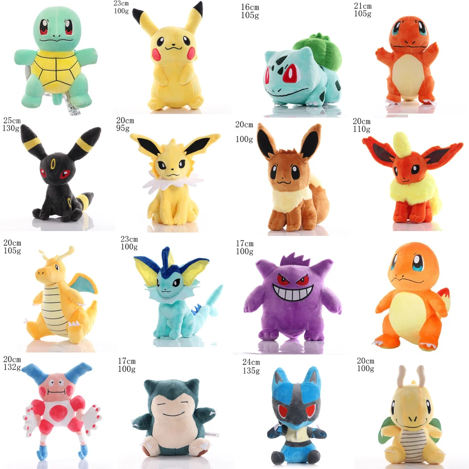 

36 Style Pokemon Plush Toys Gengar Jigglypuff Snorlax Eevee Lapras Charizard Stuffed Doll Anime Pocket Monster Plush Collection