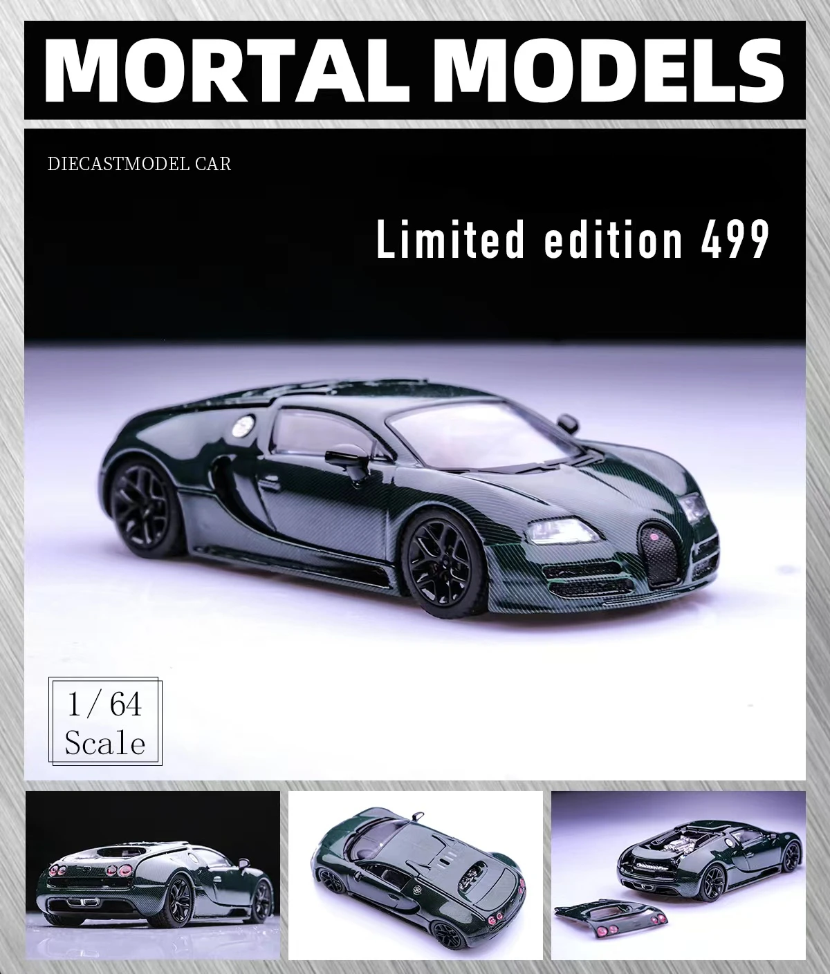 **Preorder**Mortal 1:64 Veyron Super Sport  Carbon  /Electroplated Model Car