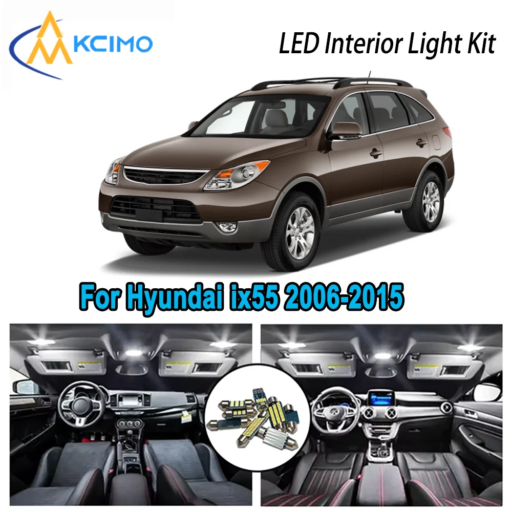 

For Hyundai ix55 2006-2015 2007 2008 2009 Premium Bright LED Interior Dome Map Trunk Light Kit Car Led Lamps Canbus No Error