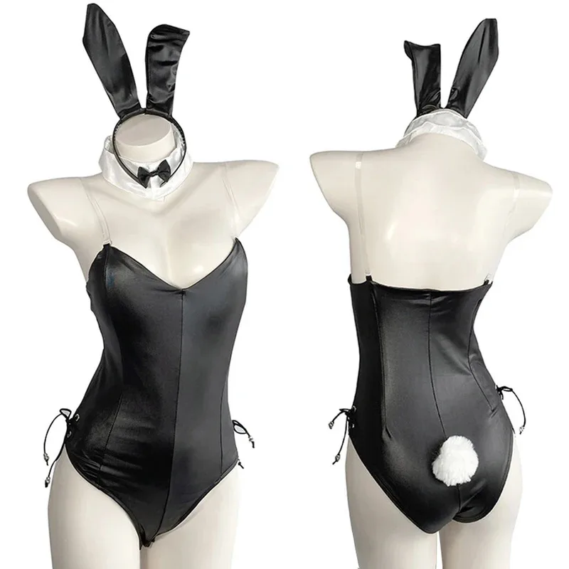 

CyBunny Girl Women Sexy Lingerie Faux Leather Cute Rabbit Bodysuit Cosplay Bunny Suit Jumpsuit Girls Kawaii Bunny Sexy Costumes