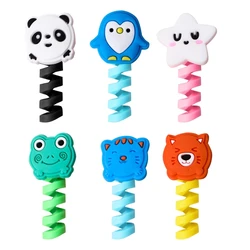 2Pcs Cartoon Cute Lovely Usb Protector Cable for Case Clip For Cover Winder Cord Protector wire Organizer