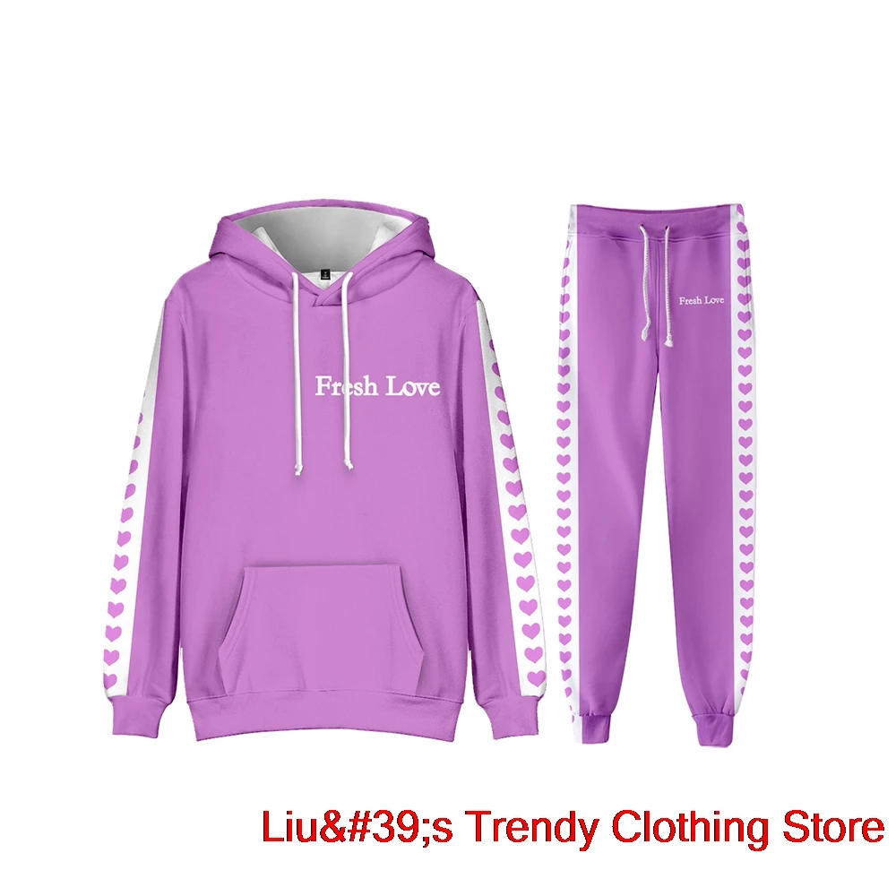 Sturniolo Triplets Hoodies Set, Camisolas Varsity, Fresh Love Merch Print, Moda Unisex, Conjunto de Streetwear Casual Engraçado