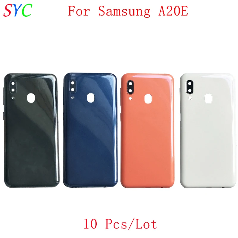 

10Pcs/Lot Rear Door Battery Cover Housing Case For Samsung A20E A202F Back Cover with Camera Lens Logo Repair Parts