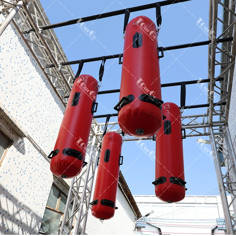 nflatable Ninja Air Obstacles Including Bridge Blocks and Punching Bags
