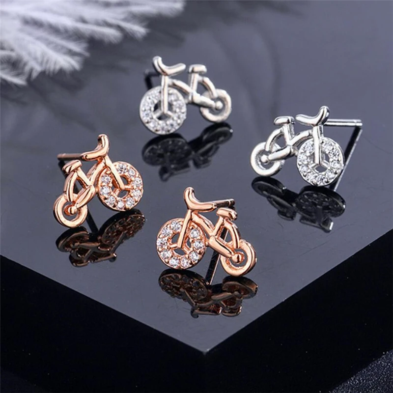 

Sole Memory Cute Mini Stylish Bike 925 Sterling Silver Female Stud Earrings EA824