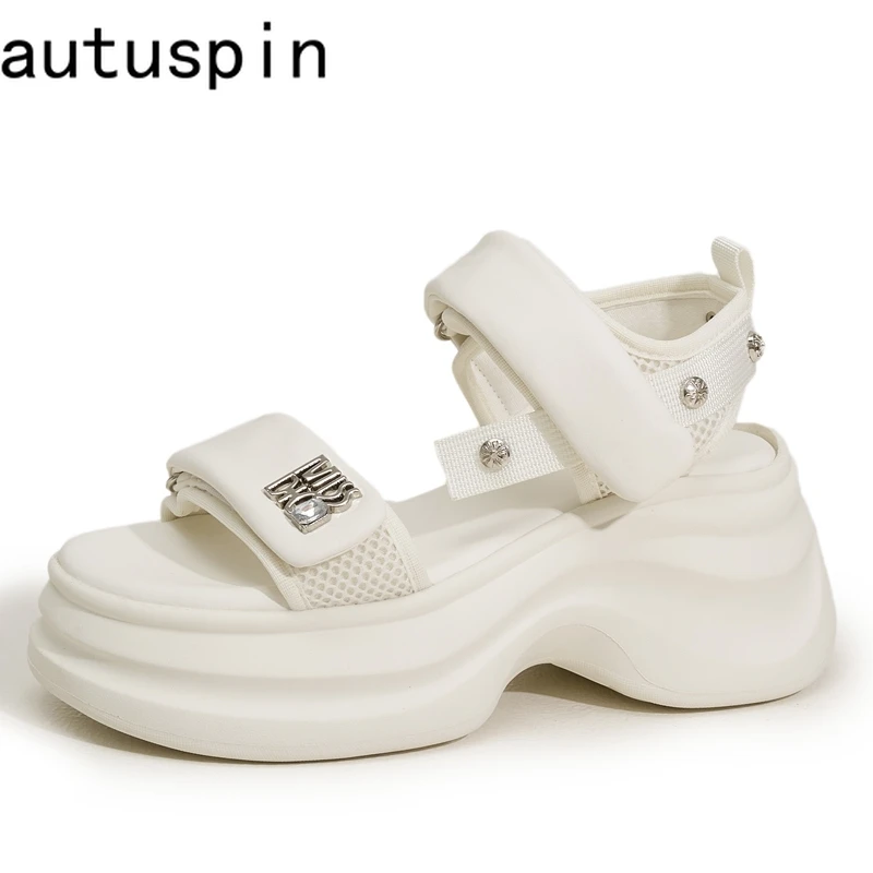 

AUTUSPIN 7cm Sports Style Sandals Fashion Women Shoes Summer Hot Sale Thick Bottom Ladies Sandalias Ladies Outdoor Tide Casual