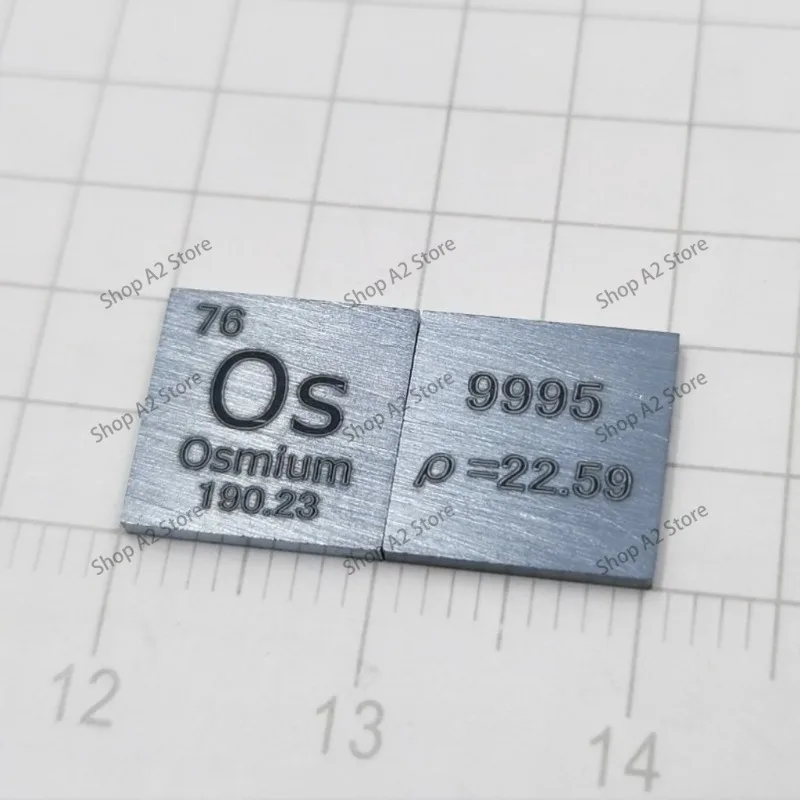 Metal osmium sheet 10 × 10 × 1mm precious metal periodic phenotype square sheet, high purity osmium target