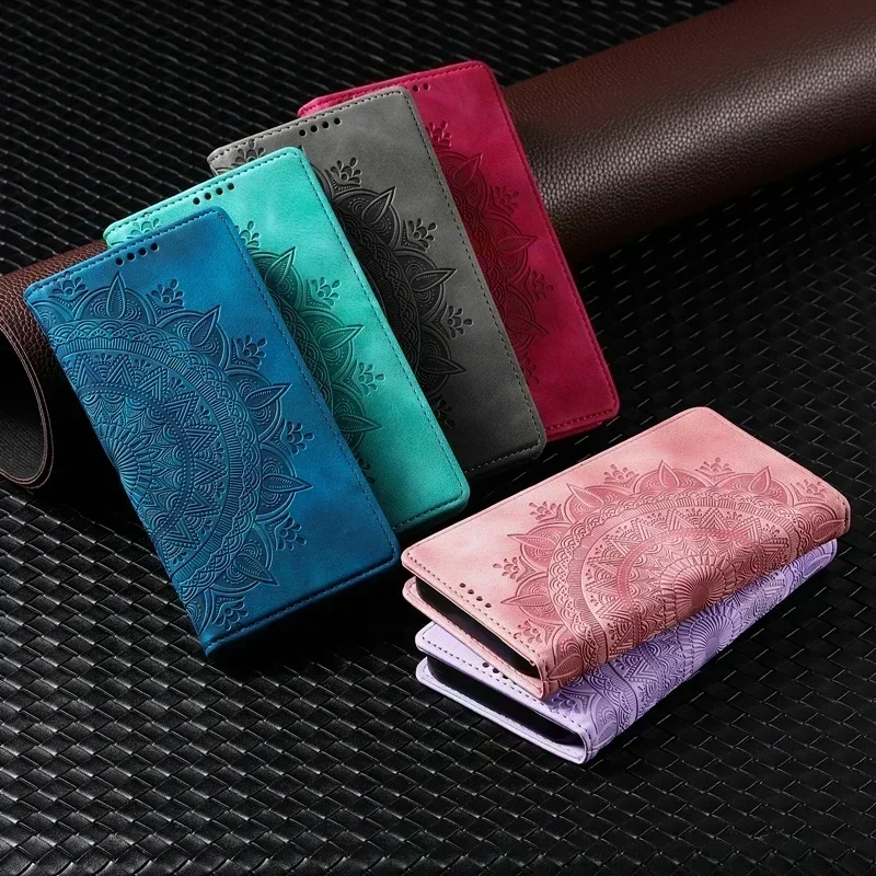 POCO C55 Totem Flip Case For Xiaomi Poco C55 Magnetic Coque Xiaomi Poco M4 M3 Pro M2 M5s Cover Leather Card Slots Protect Cases