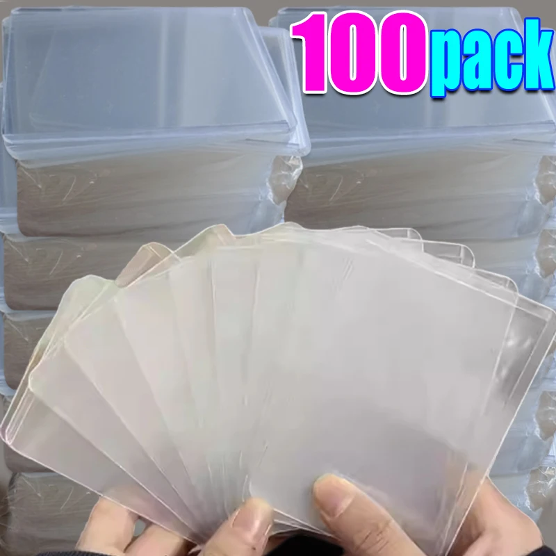 

100-1Pack 35PT Transparent Blue Card Sleeves TopLoaders PVC Hard Plastic Game Cards Holder Cover for Collectible Trading Cards