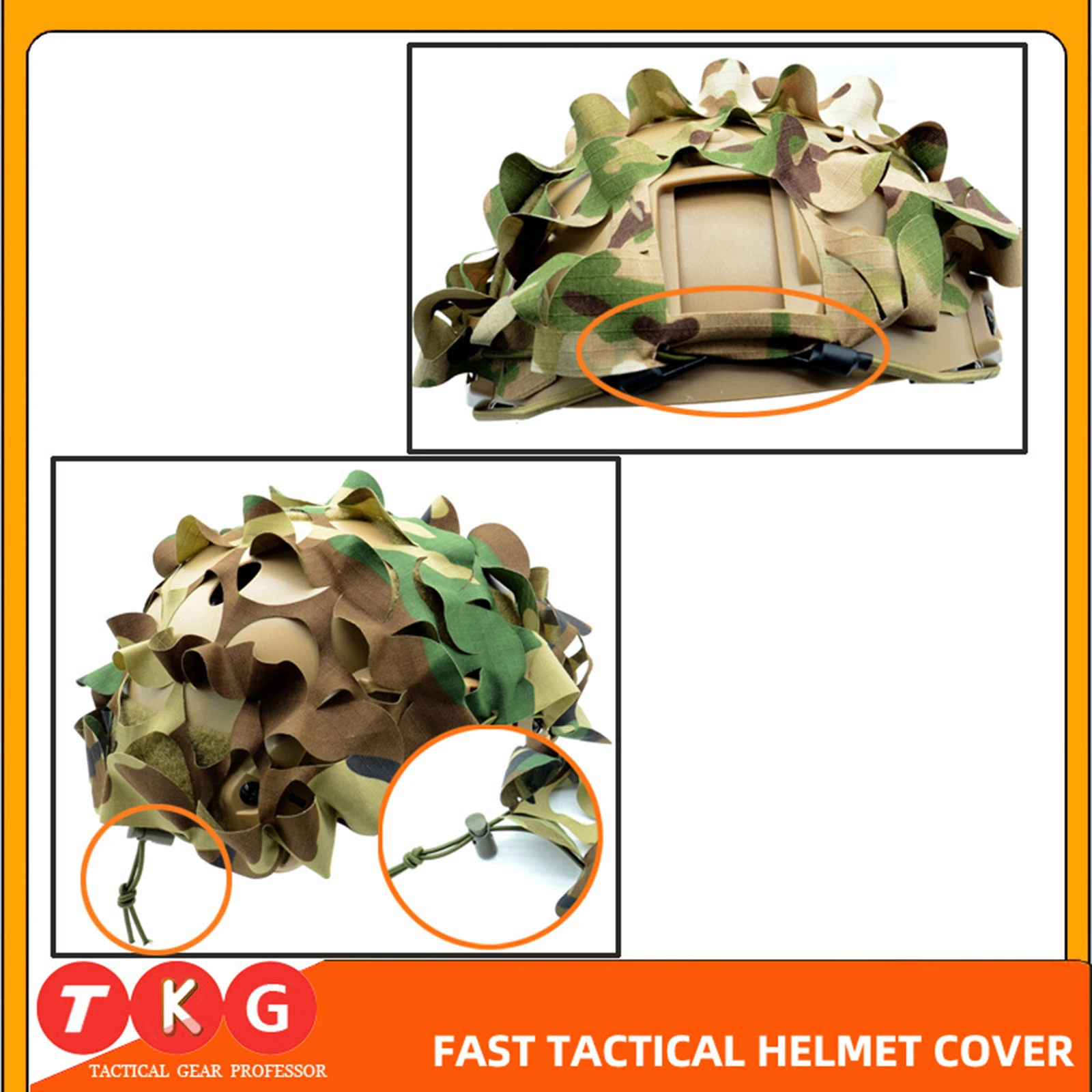 Helmet Cloth Cover Disguise Hat Cloth Wear Resisting Combat Ghillie Headwear for Camping Photography Cycling Shooting Woodland