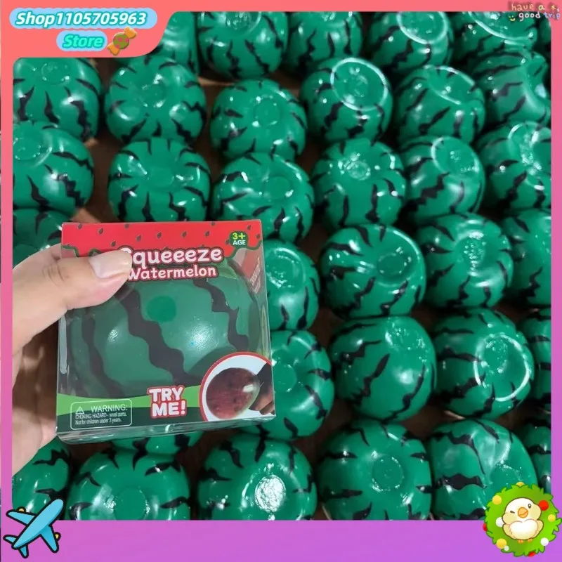 Summer Watermelon Bead Squishy Toy Realistic Fruit Squeeze Stress Ball Creative Fidget Decompression Vent Toy for Adults Gift