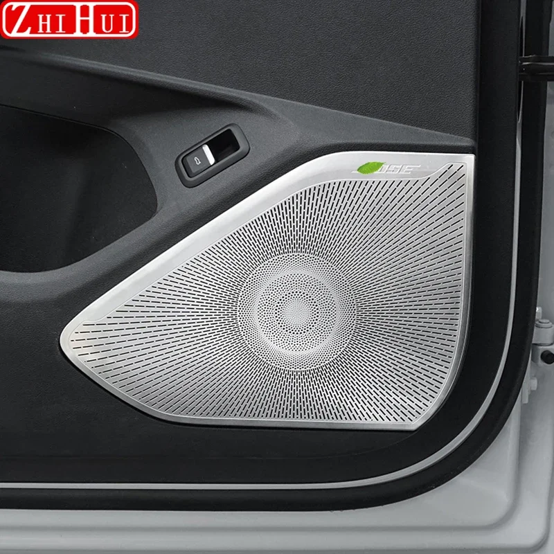 

For Geely Monjaro KX11 2022-2024 Grand Koleos 2025 Car Styling Speaker Cover Sticker Stainless Steel Auto Decoration Accessories