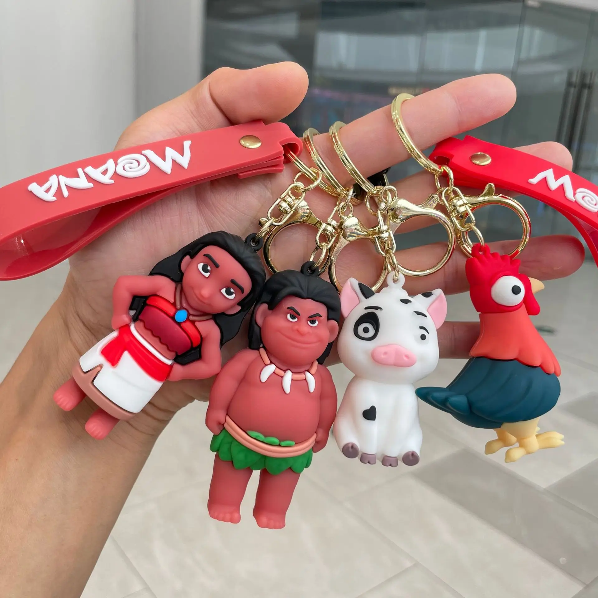 Creative Ocean Adventure Key chain lovely Silly Chicken Moana Maui key chain men and women bag pendant gift