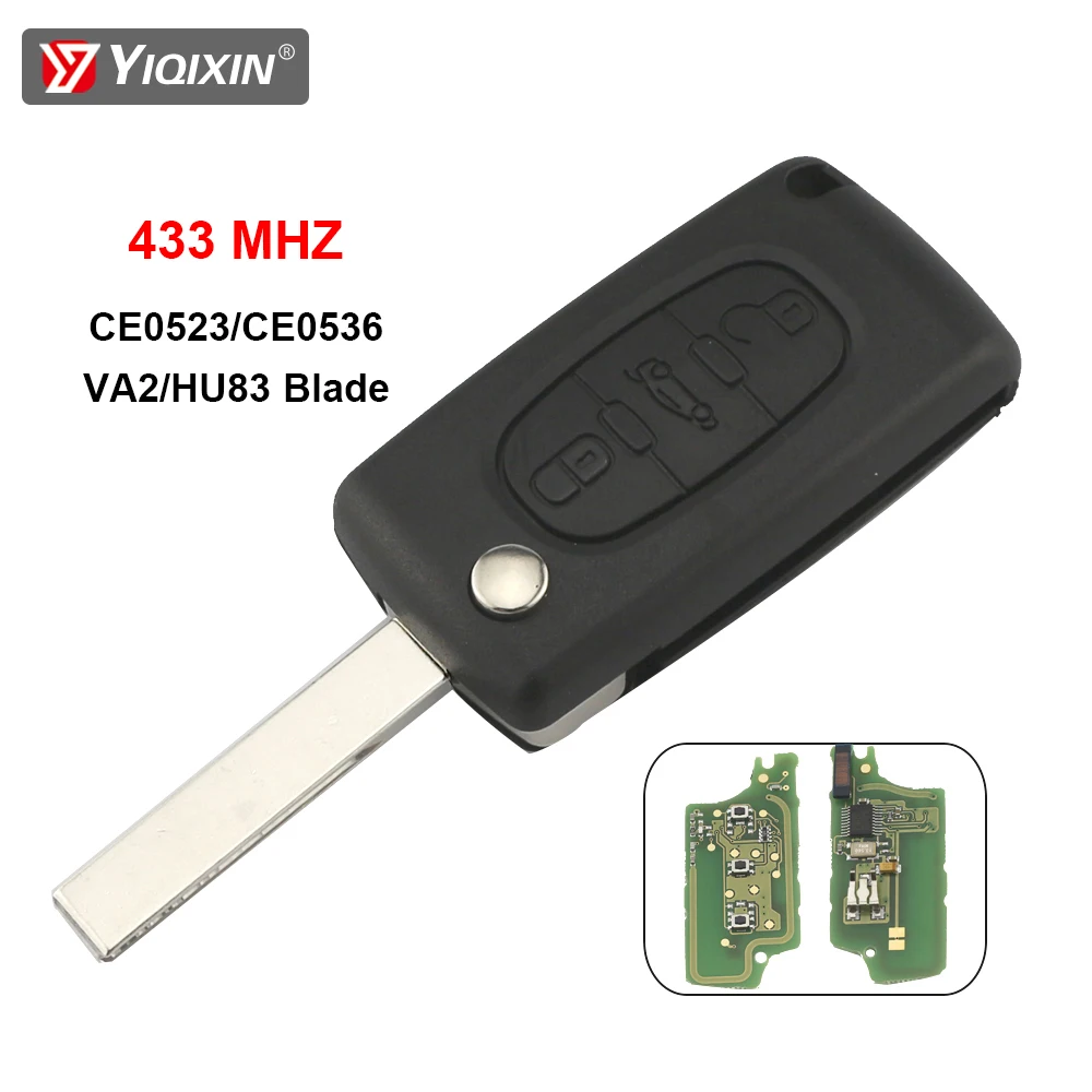 Flip Remote Car Key For Peugeot 206 207 208 307 308 407 607 807 Partner For Citroen C2 C3 C4 C5 Berlingo Xsara 3 Button HU83/VA2