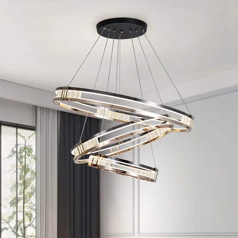 Modern LED Circular aluminum material Ceiling Chandeliers Living Dining Room Pendant Lamp Home Decor Hanging Light Fixtures