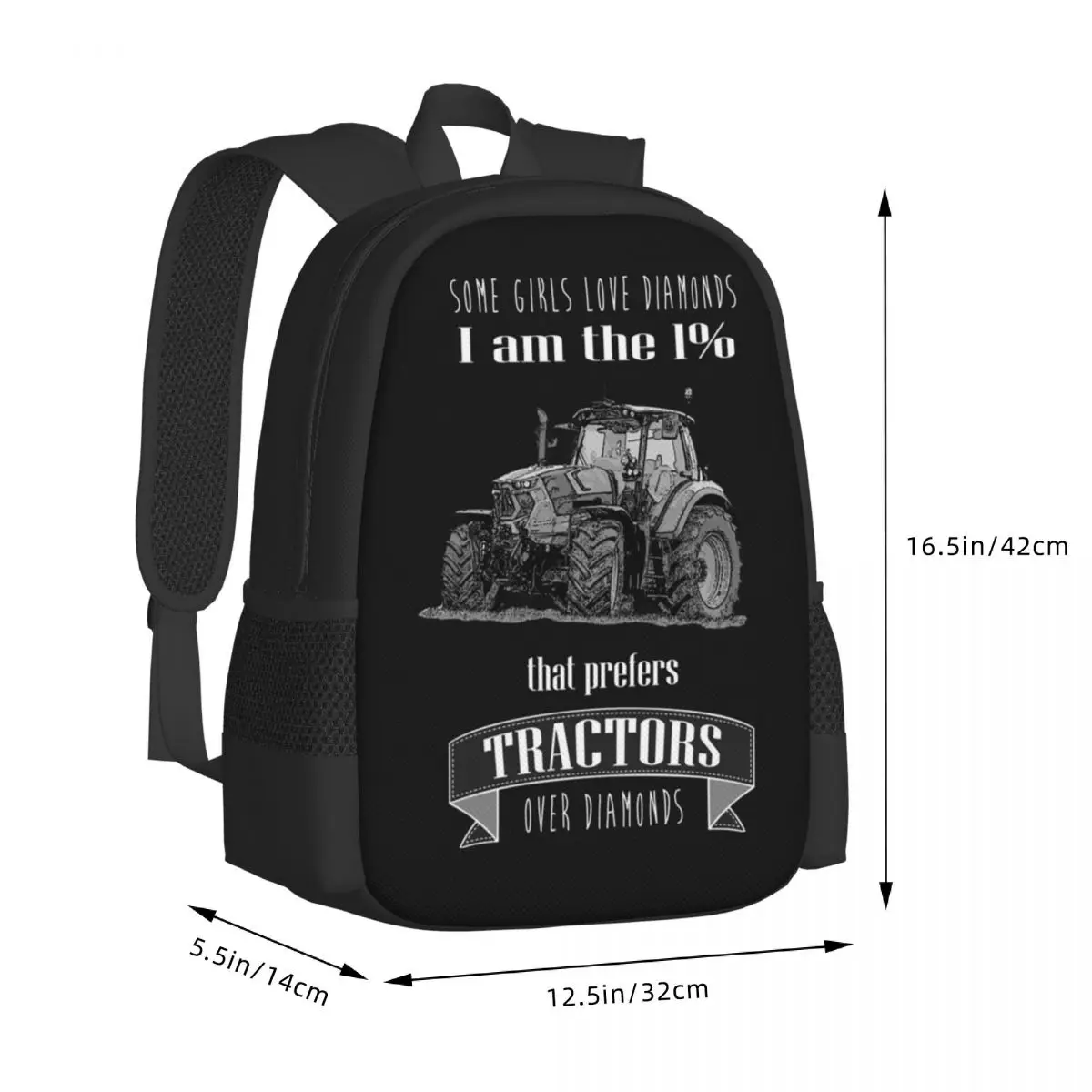 The 1 That Loves Tractors Student Backpack School Bag Hiking Travel Daypack for Boys Girls Fashion Bookbag Shoulder Bags