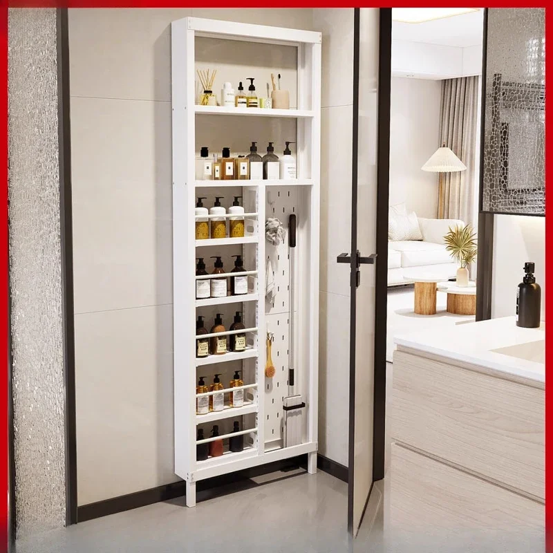 Pinzheng worry-free bathroom metal door rear shelf ultra-thin floor-to-ceiling kitchen with extremely narrow cracks, storage cab