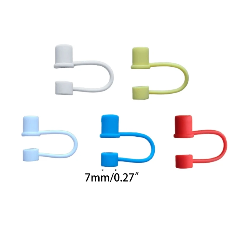 10Pcs Silicone Straw Tip Cover Reusable Straw Tip for 7-8mm/0.27-0.31in Straws 203C