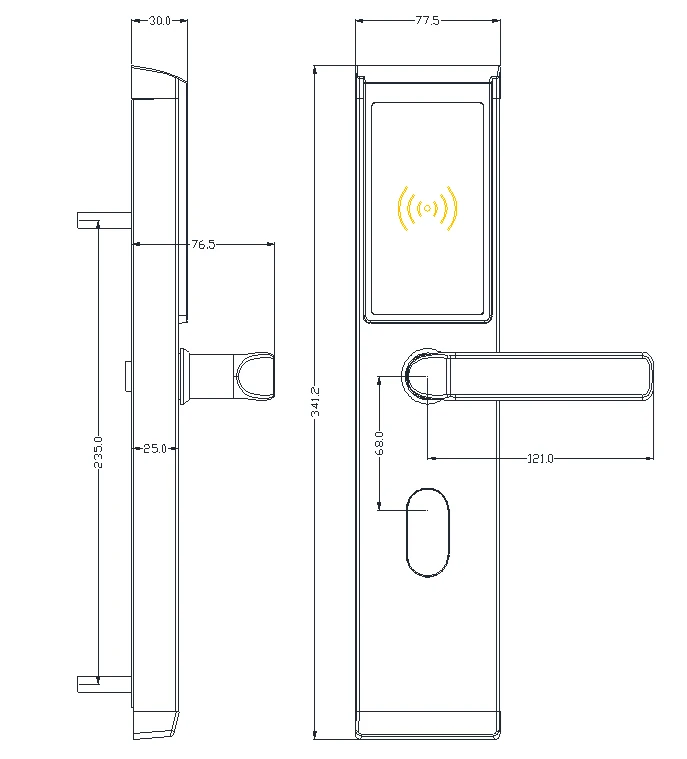 Electronic Door Entry Card Access Keyless Door Locks Residential Fit Steel Door/ Anti-theft Door