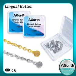 10pcs Dental Orthodontics Traction button chain golden/Silver round Mesh Base Lingual Buttons Dentist Orthodontic Accessories
