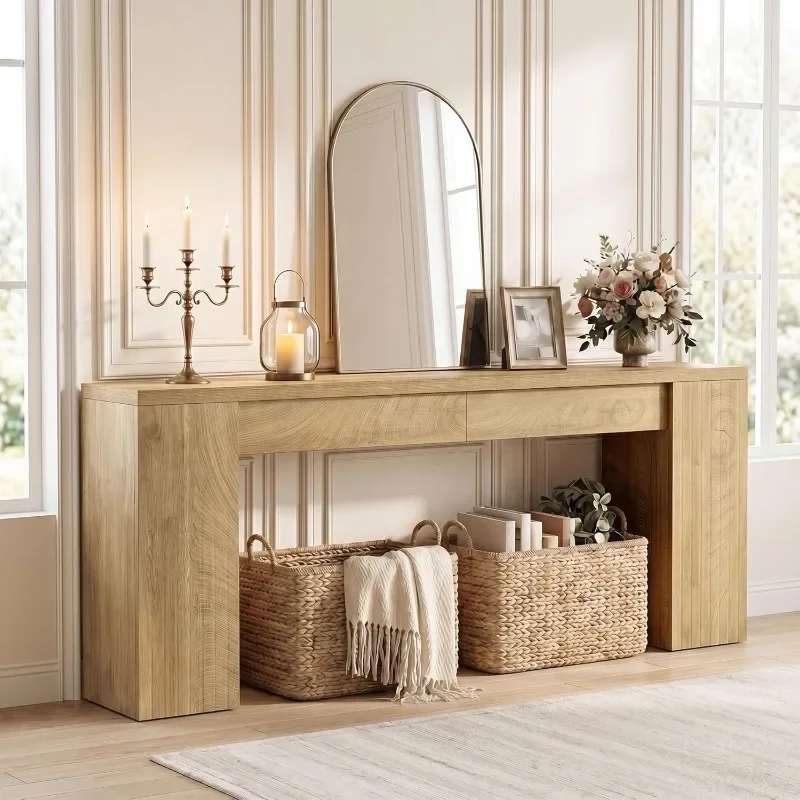 Tribesigns 78.7-Inch Extra Long Console Table for Entryway, Narrow Sofa Table Behind Couch for Living Room,  Entrance