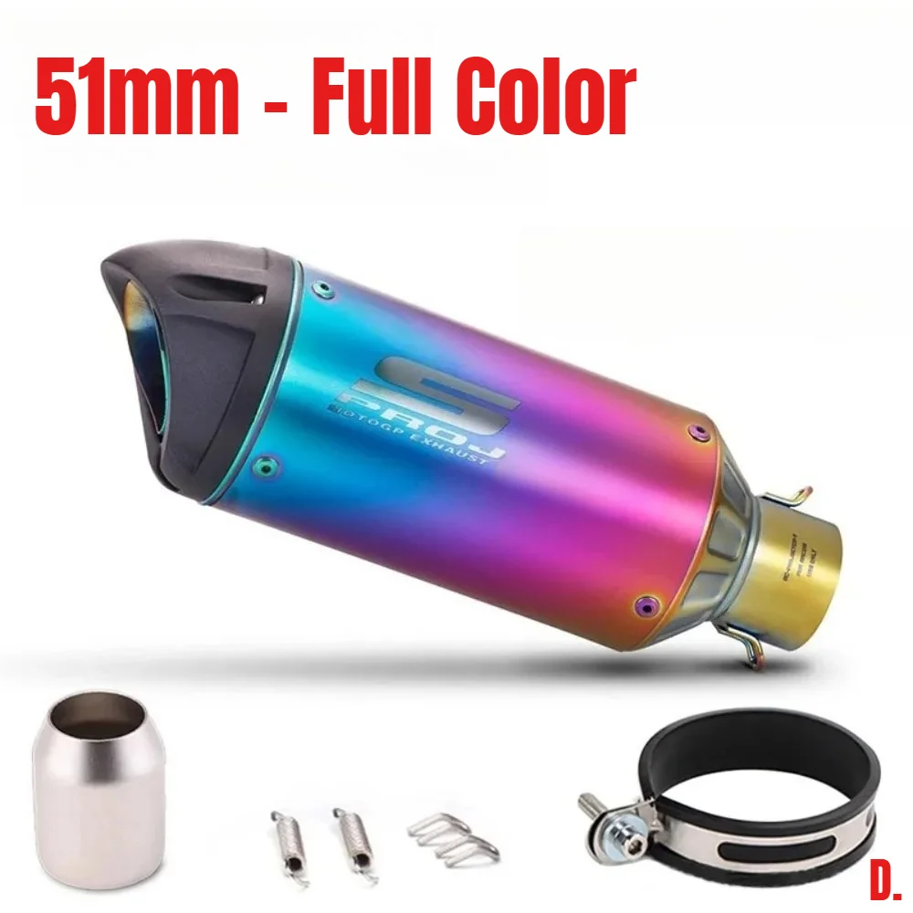 كاتم صوت عادم الدراجة النارية SC المعدل العالمي مقاس 51 مم للدراجات النارية Kawasaki Z900 وZ400 وDue390 وGSX-250R.