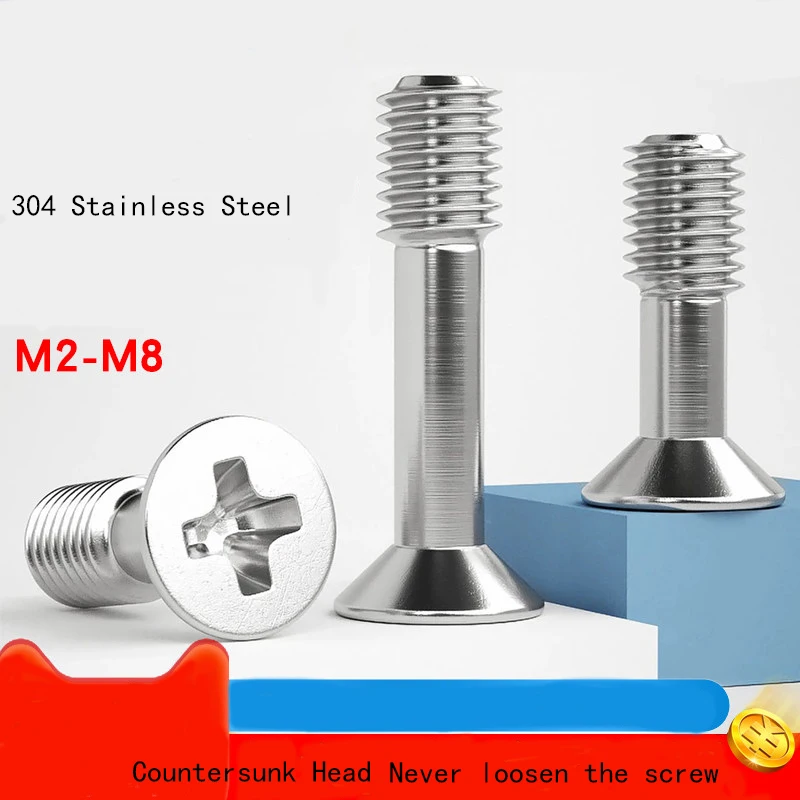 

304 Stainless Steel Cross Countersunk Head Screw GB819 Cross anti Slip Flat Head Half Threaded Bolt M2 M2.5 M3 M4 M5 M6 M8