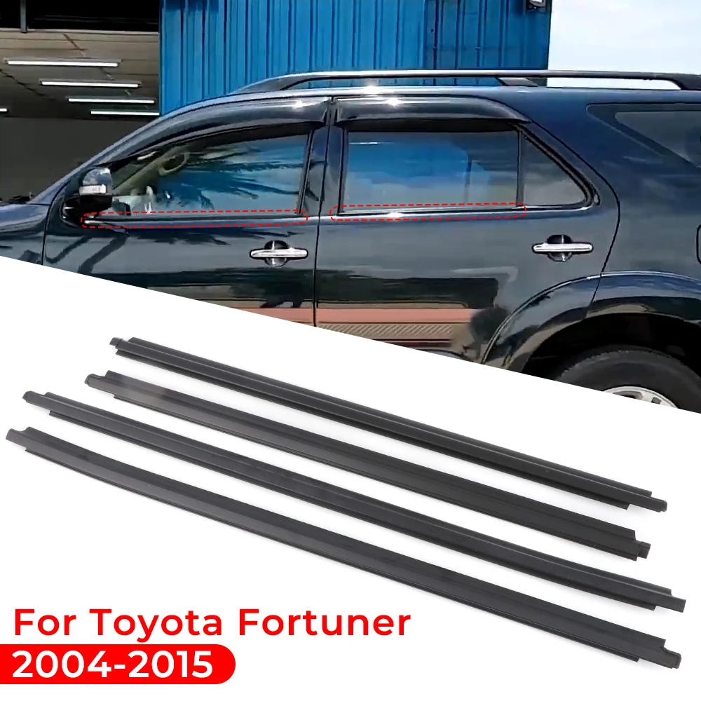 

4PCS For Toyota Fortuner 2004-2015 2014 Window Outer Weatherstrip Side Door Glass Rubber Belt Moulding Trim Sealing 68161-0K010