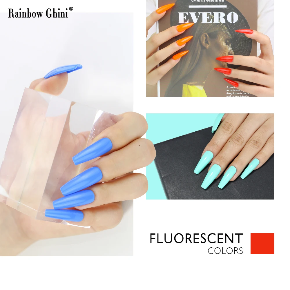 

RG 27 Colors 8ml TPO HEMA Free UV Gel Nail Polish Fluorescence Color Polish Color High Saturation Hybrid Gel Paint Nail Art Glue