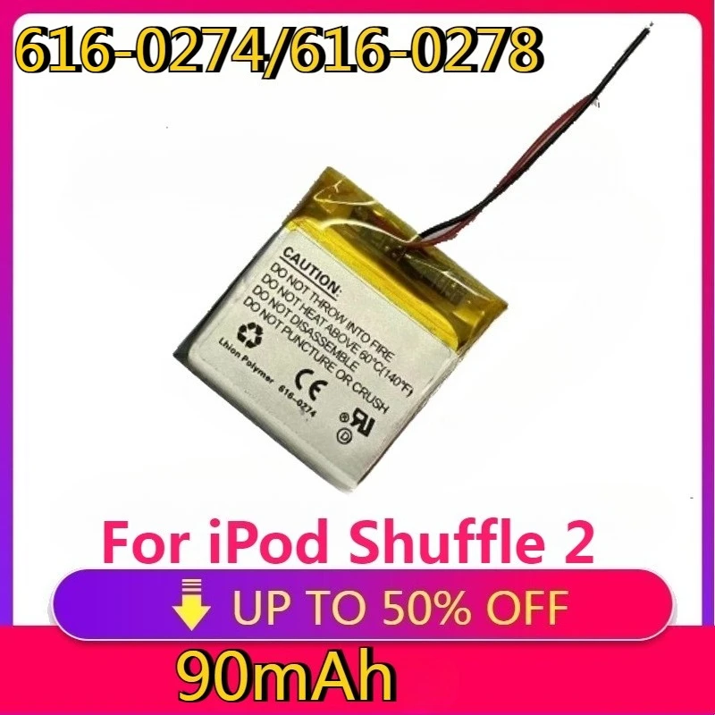

New High quality 616-0274 616-0278 Battery For iPod Shuffle 2 Generation Shuffle 2nd G2 1GB, G3 MP3 AHB332222W 9A24304-0067