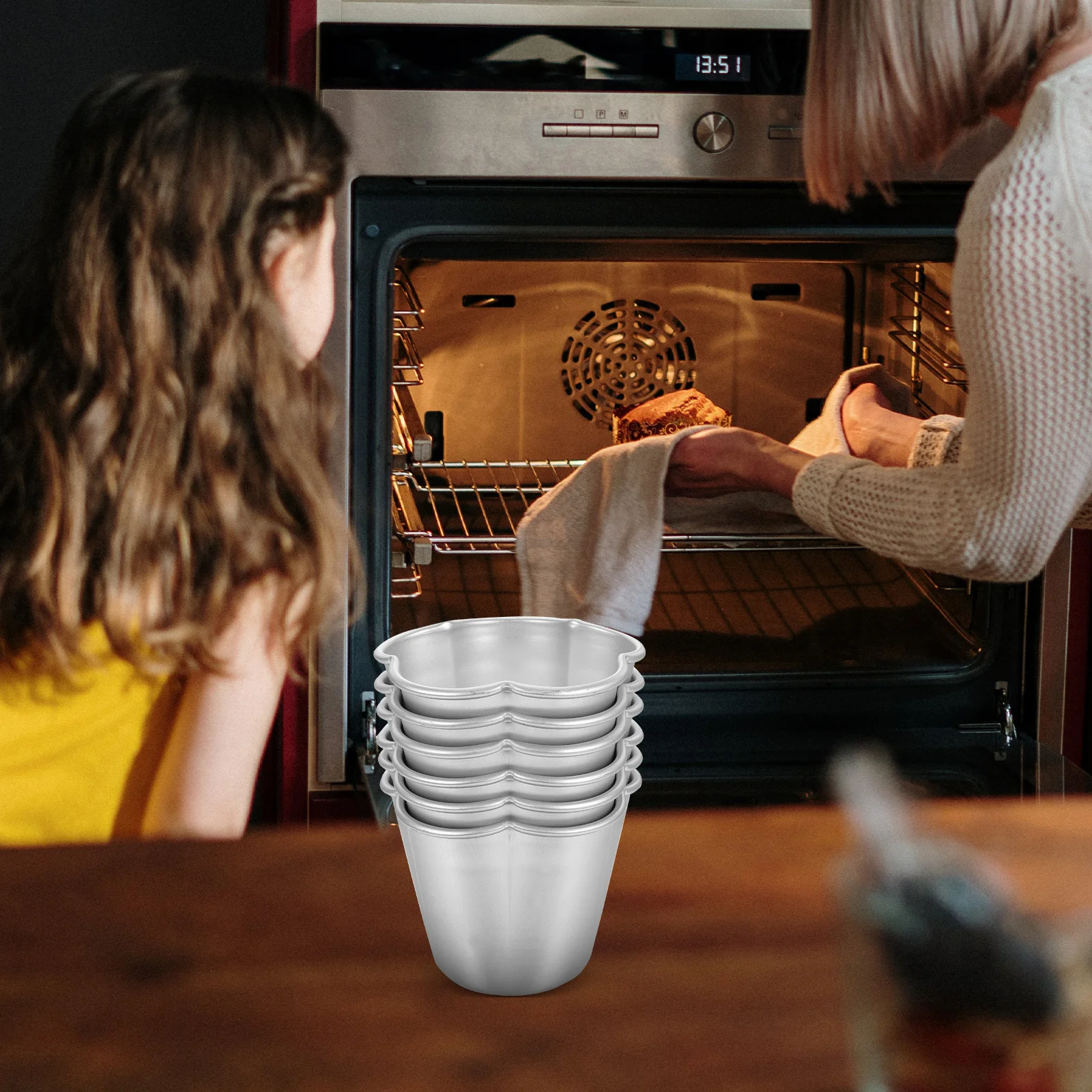 

Sponge Cake Tins Mold Pudding Baking Molds Metal Tart Silver Aluminum Alloy for