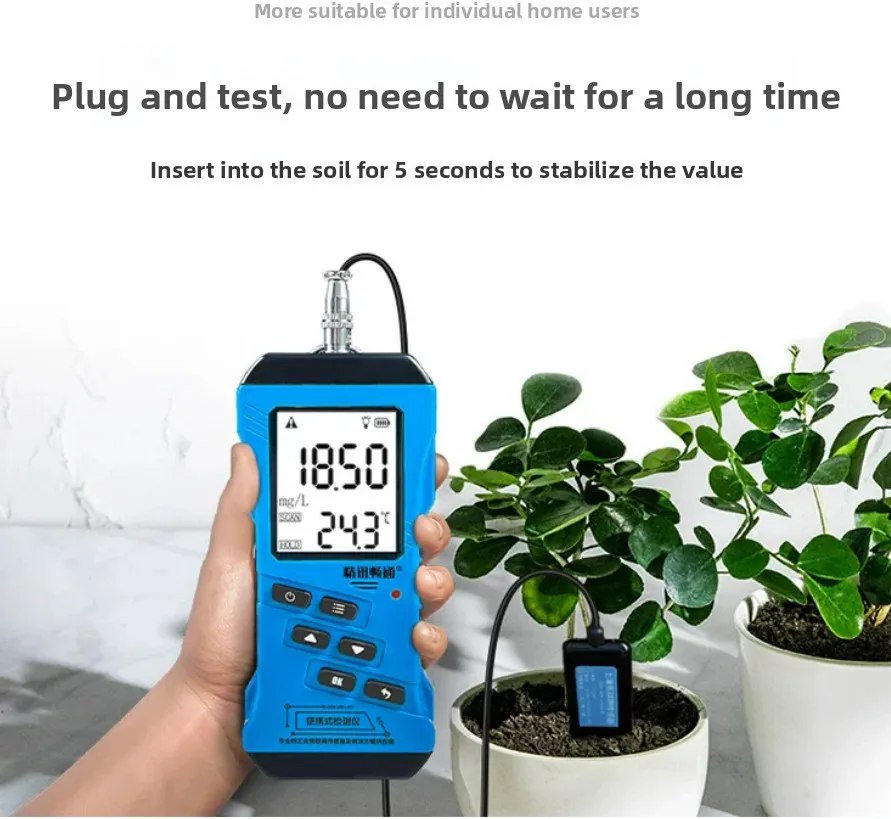 8 in 1 Digital Soil Tester Meter NPK pH EC Temperature Moisture Fertility Rapid Analyzer Tool for Garden Farm Plant Care