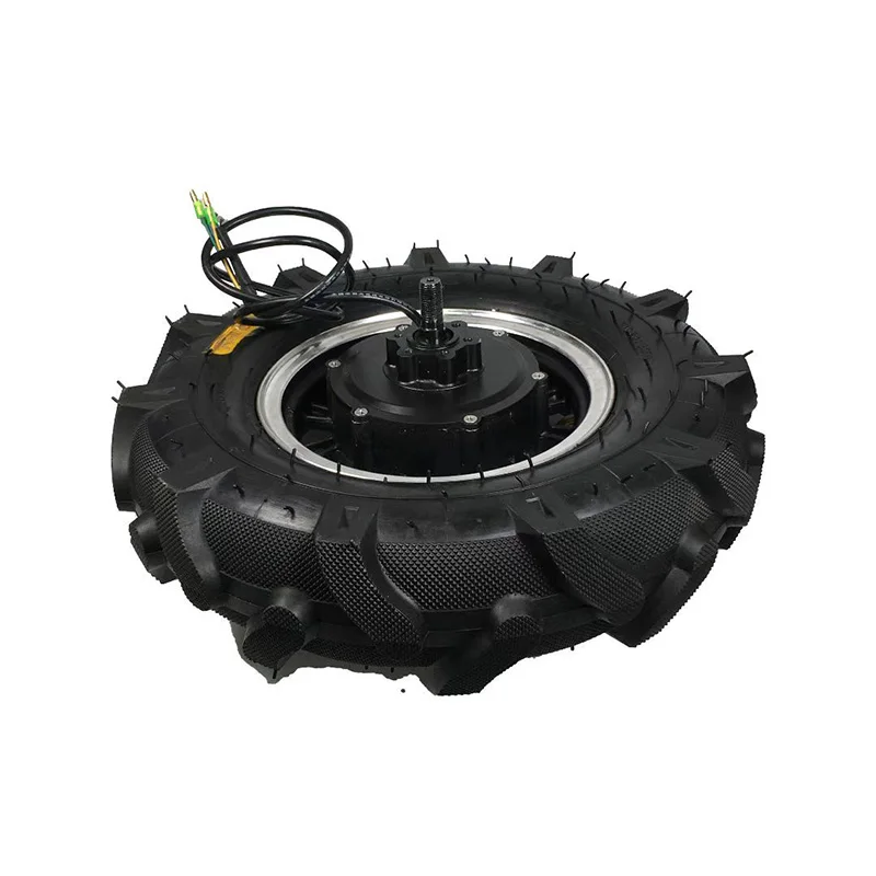 low speed big torque brushless geared wheelbarrow tractor motor 16 inch trolley wheel hub motors