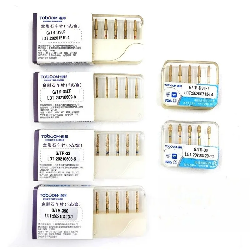 5Pcs/PackDental Grinding Head Diamond Grinding Head Low Speed Diamond Material Dental Polishing Machine Polishing Grinding Head