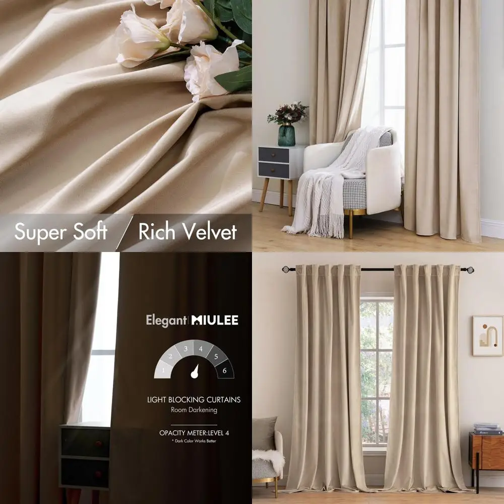 

Роскошные плотные шторы верблюжьего бежевого цвета 96, термоизолированные, мягкие шторы с карманом для стержня и задней вкладкой, 52x96