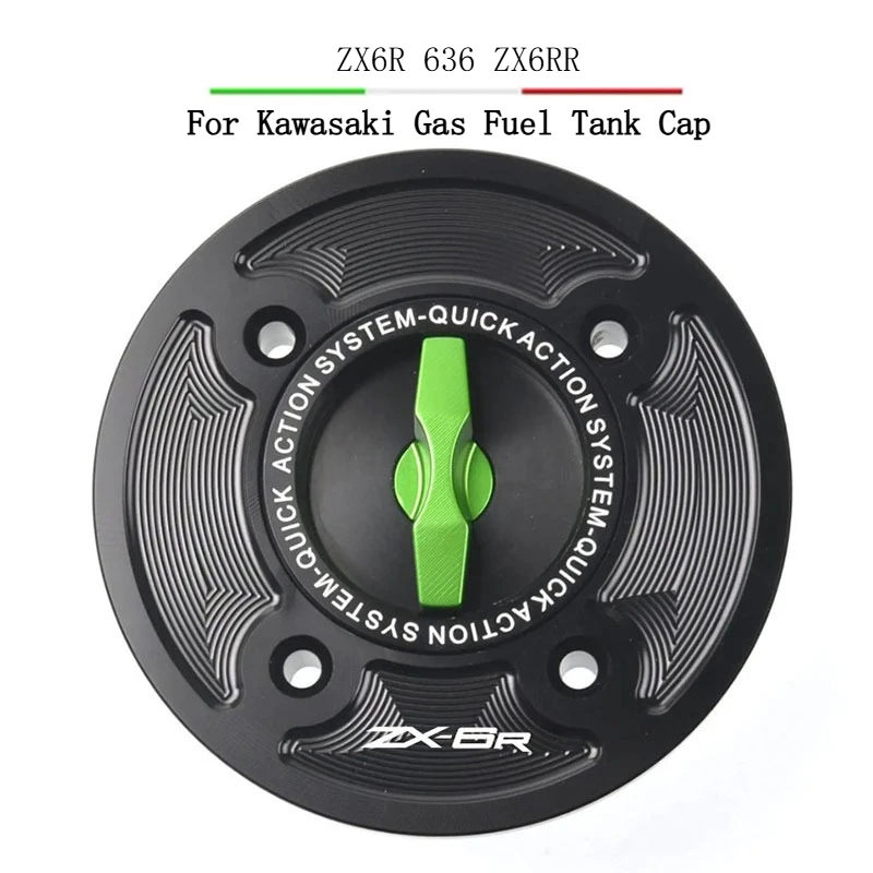 Keyless Motorcycle Fuel Gas Tank Cap Cover For Kawasaki ZX6R 636 ZX6RR 2019 2020 2021 2022 2023 2024 2025