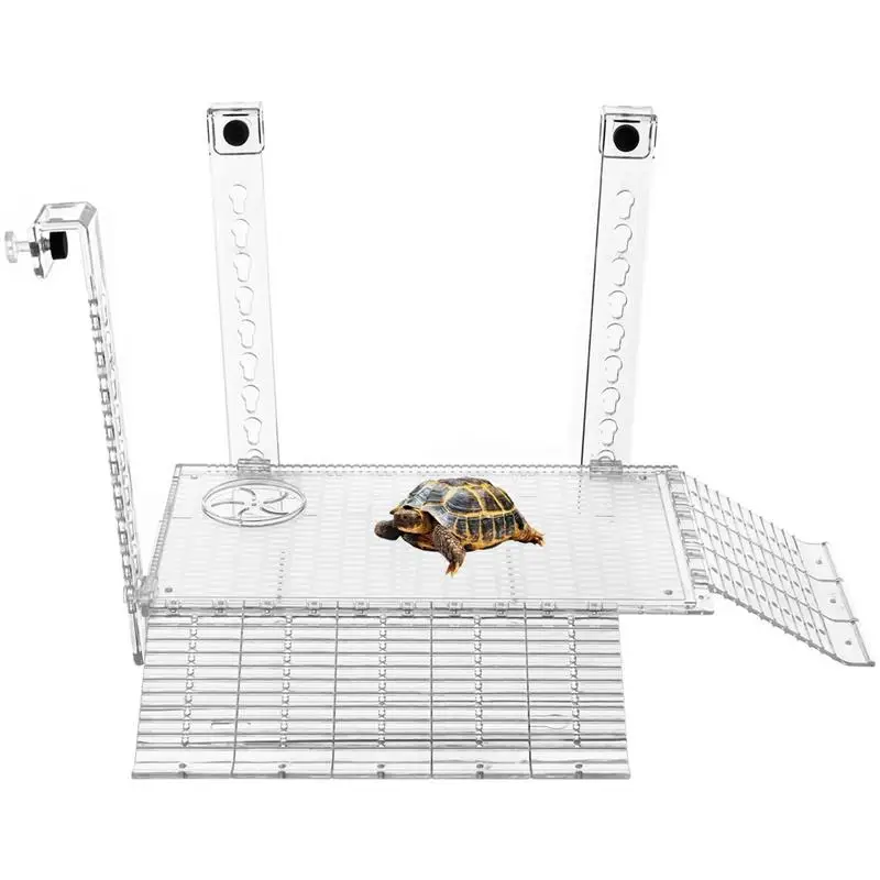 Transparent Turtle Basking Platform Turtle Platform Screwless Installation Hanging Turtle Ramp For Turtle Fish Tank Aquarium