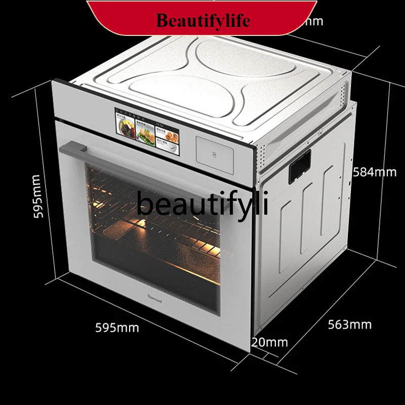 E132 Steaming and baking machine Embedded white household electric oven Steamer machine Large capacity