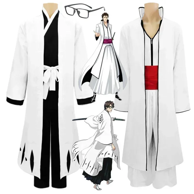 Anime Bleach 5th Division Captain Aizen Sousuke Cosplay Costumes Kimono Uniform Suit Men Halloween Clothes