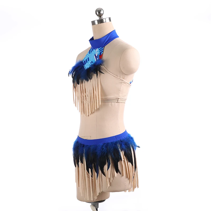 Aerial Yoga Competition Rhythmic Gymnastics Training Leotards Pole Dance Performance Costume Dance Adult Girls Blue Costume