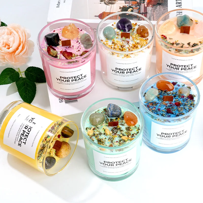 Transparent Cup Romantic Fragrance Candle Creative Handmade DIY Soy Wax Premium Sense Fragrance Candle Birthday Gifts