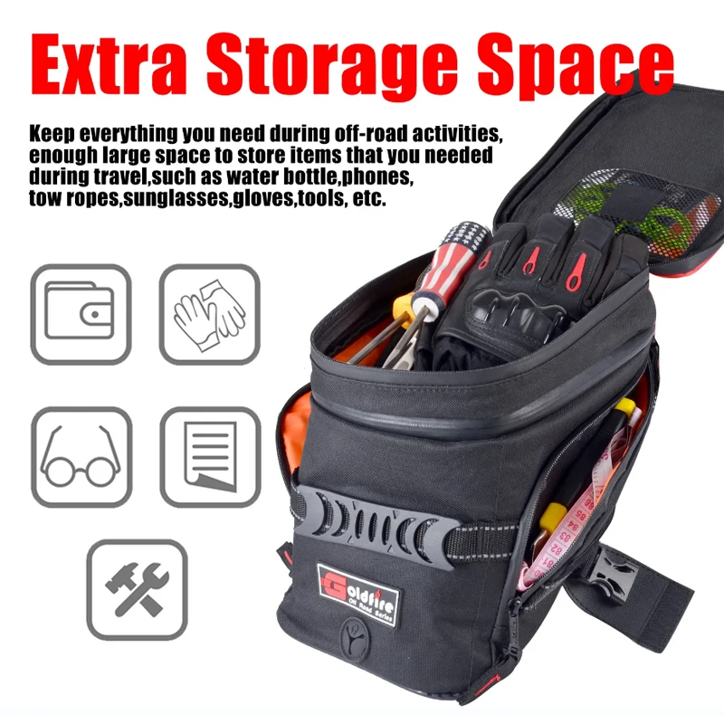 جديد العالمي للدراجات النارية خزان حقيبة الغاز خزان زيت الوقود السرج الإفراج السريع حزام جبل حقيبة مع حزام عاكس قوي #3