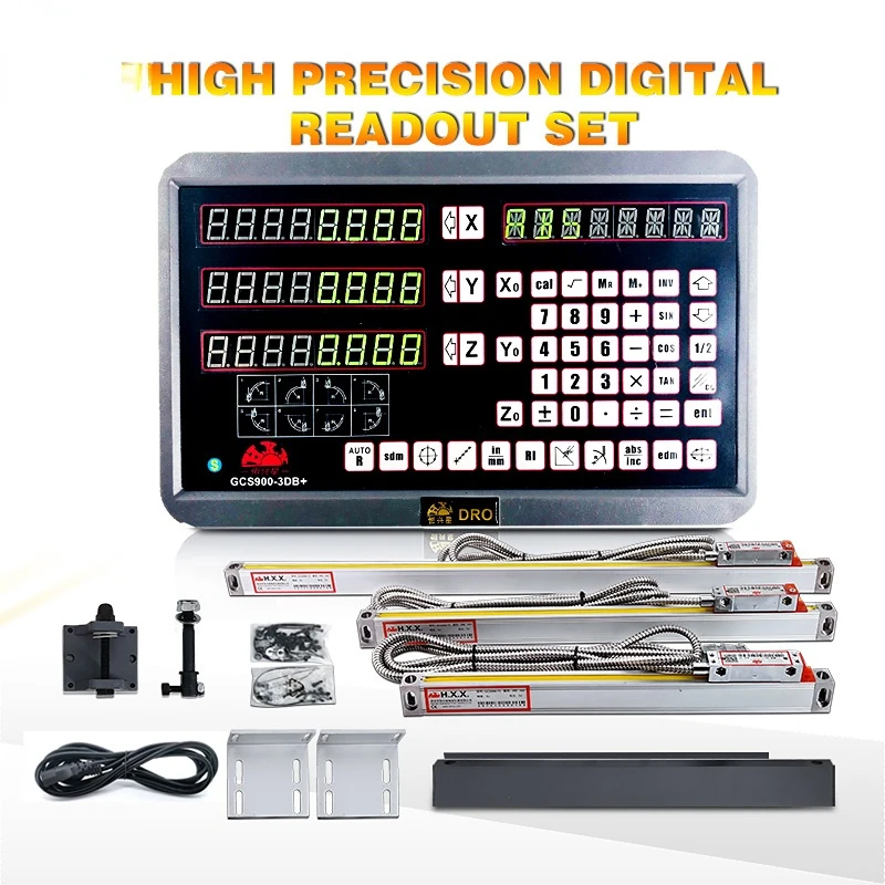 Torno Dro de 3 ejes con 50-1000mm 5um 50-1000mm instrumento de medicion de escala de vidrio lineal