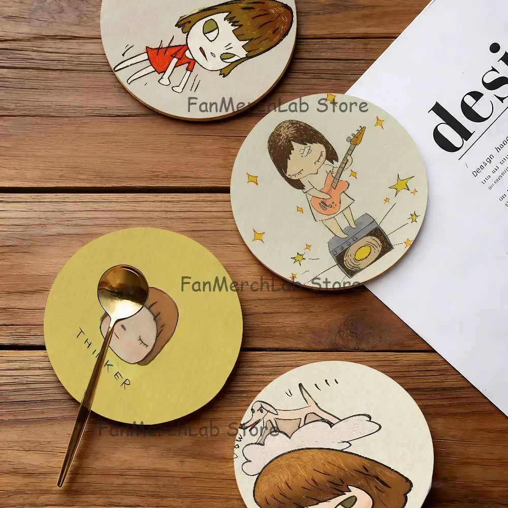 

Y-Yoshitomo Creative N-Nara Cartoon Anime Cute Wooden Coaster Coffee Shop Beverage Shop Family Restaurant Cafe Decoration
